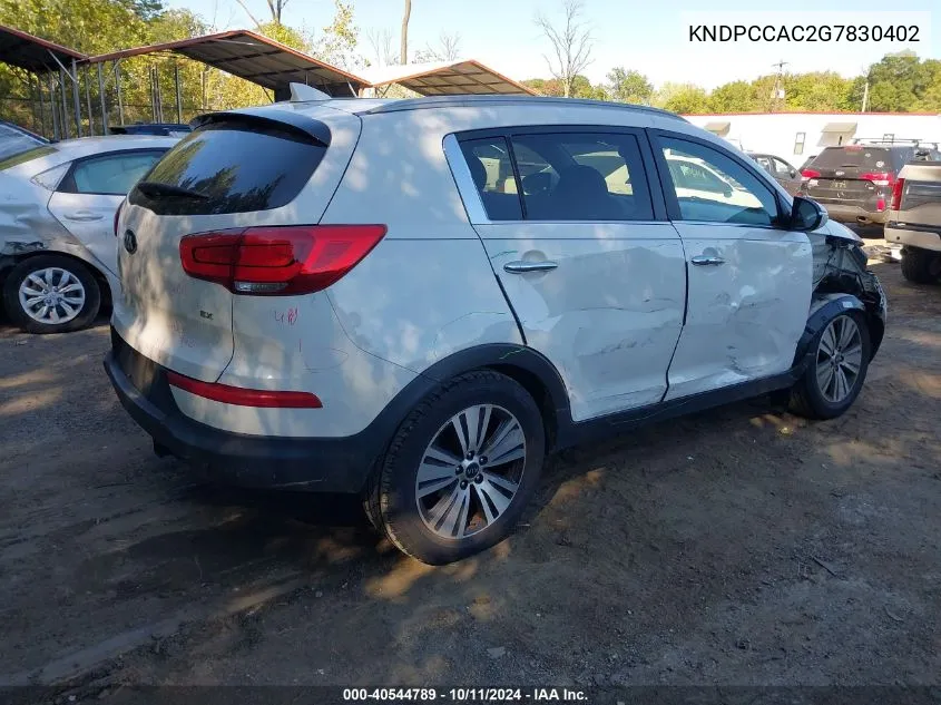 KNDPCCAC2G7830402 2016 Kia Sportage Ex