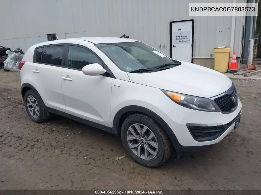 KNDPBCAC0G7803573 2016 Kia Sportage Lx