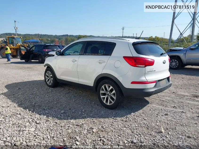 KNDPBCAC1G7811519 2016 Kia Sportage Lx