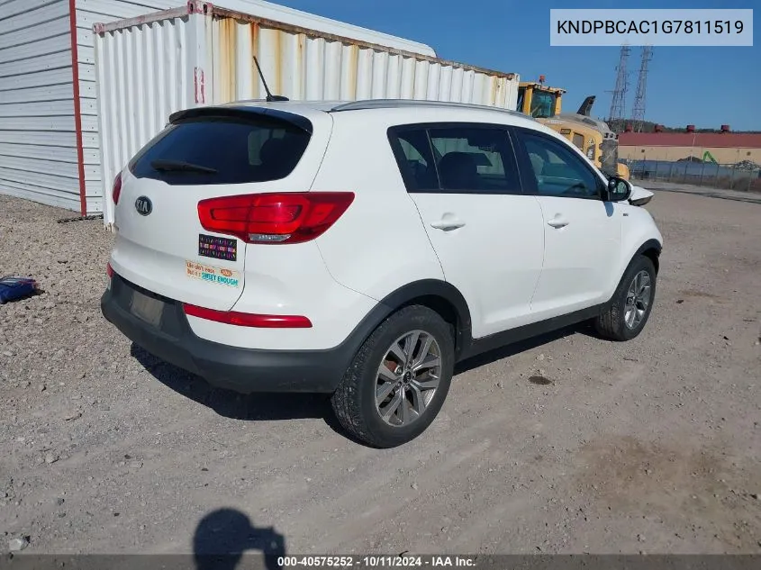 KNDPBCAC1G7811519 2016 Kia Sportage Lx