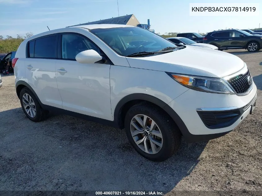 2016 Kia Sportage Lx VIN: KNDPB3ACXG7814919 Lot: 40607021