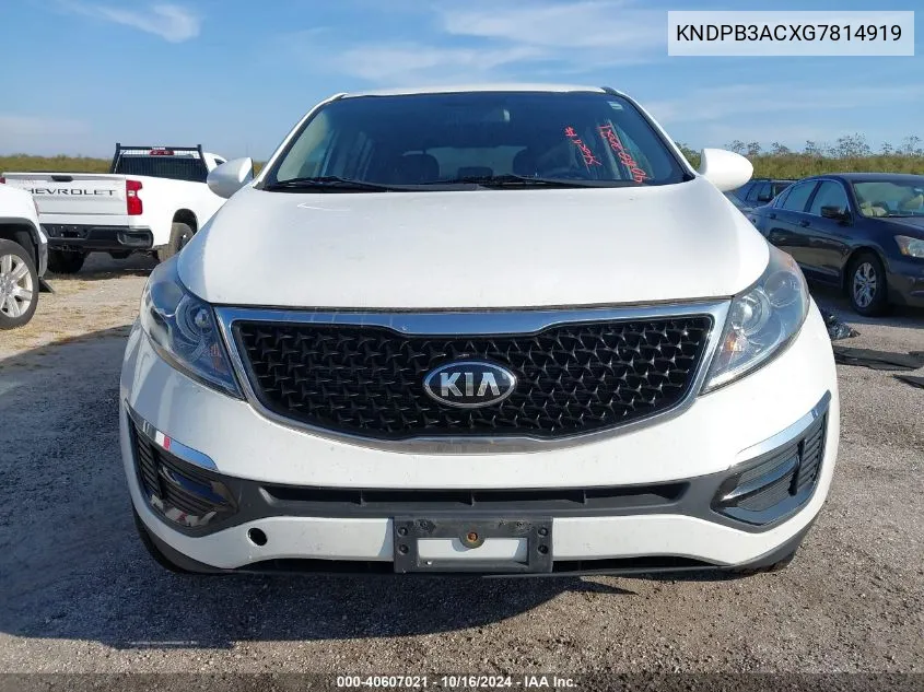 2016 Kia Sportage Lx VIN: KNDPB3ACXG7814919 Lot: 40607021