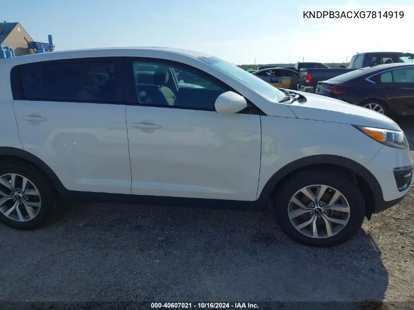 2016 Kia Sportage Lx VIN: KNDPB3ACXG7814919 Lot: 40607021