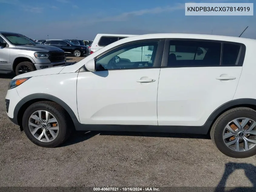 2016 Kia Sportage Lx VIN: KNDPB3ACXG7814919 Lot: 40607021