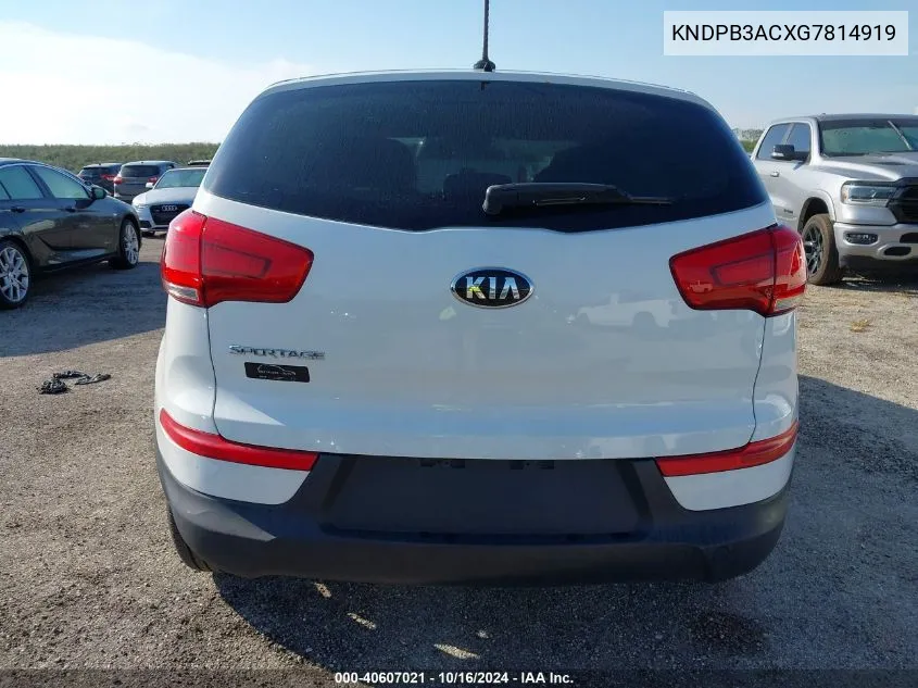 2016 Kia Sportage Lx VIN: KNDPB3ACXG7814919 Lot: 40607021