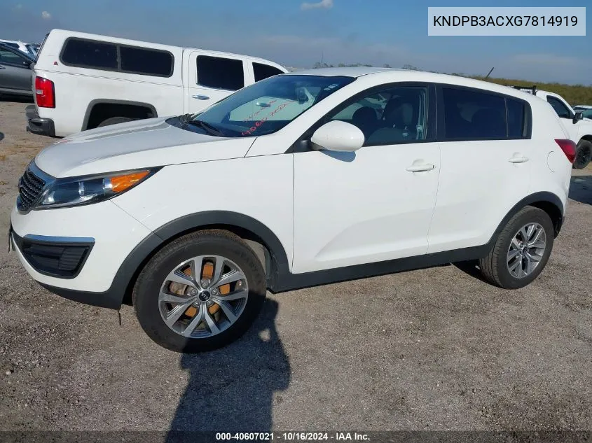 2016 Kia Sportage Lx VIN: KNDPB3ACXG7814919 Lot: 40607021