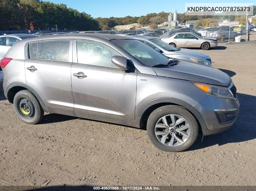 2016 Kia Sportage Lx VIN: KNDPBCAC0G7875373 Lot: 40631065