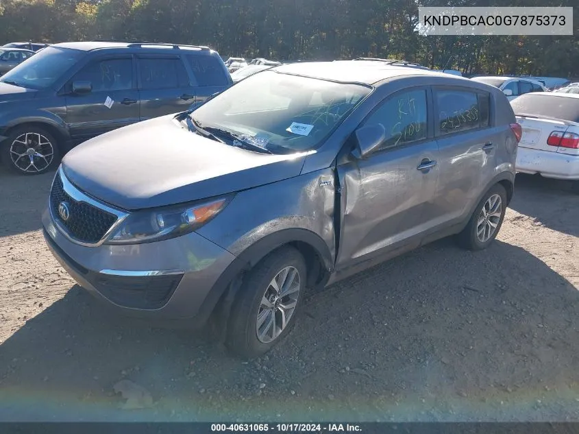 2016 Kia Sportage Lx VIN: KNDPBCAC0G7875373 Lot: 40631065