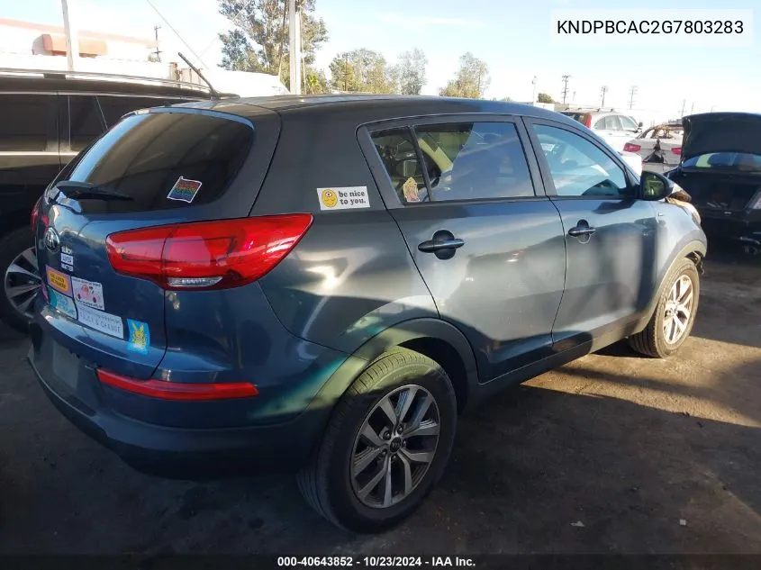 2016 Kia Sportage Lx VIN: KNDPBCAC2G7803283 Lot: 40643852