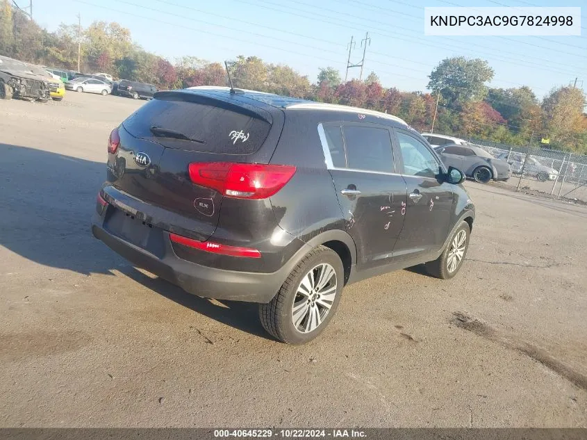 2016 Kia Sportage Ex VIN: KNDPC3AC9G7824998 Lot: 40645229