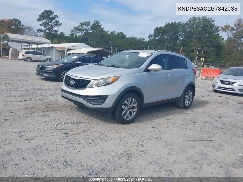 2016 Kia Sportage Lx VIN: KNDPB3AC2G7842035 Lot: 40707306