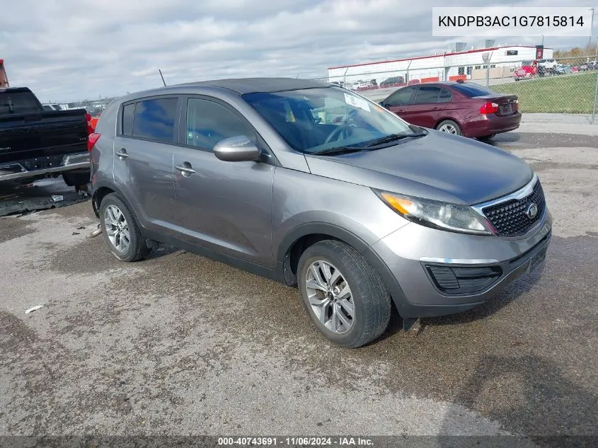 2016 Kia Sportage Lx VIN: KNDPB3AC1G7815814 Lot: 40743691