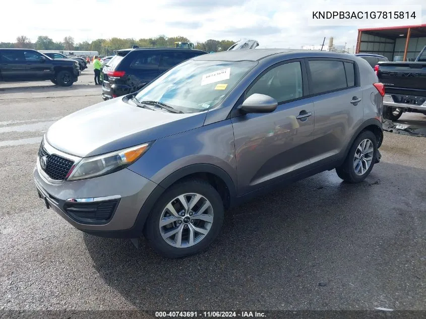 2016 Kia Sportage Lx VIN: KNDPB3AC1G7815814 Lot: 40743691