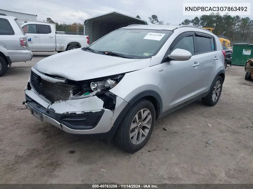 2016 Kia Sportage Lx VIN: KNDPBCAC3G7863492 Lot: 40763208