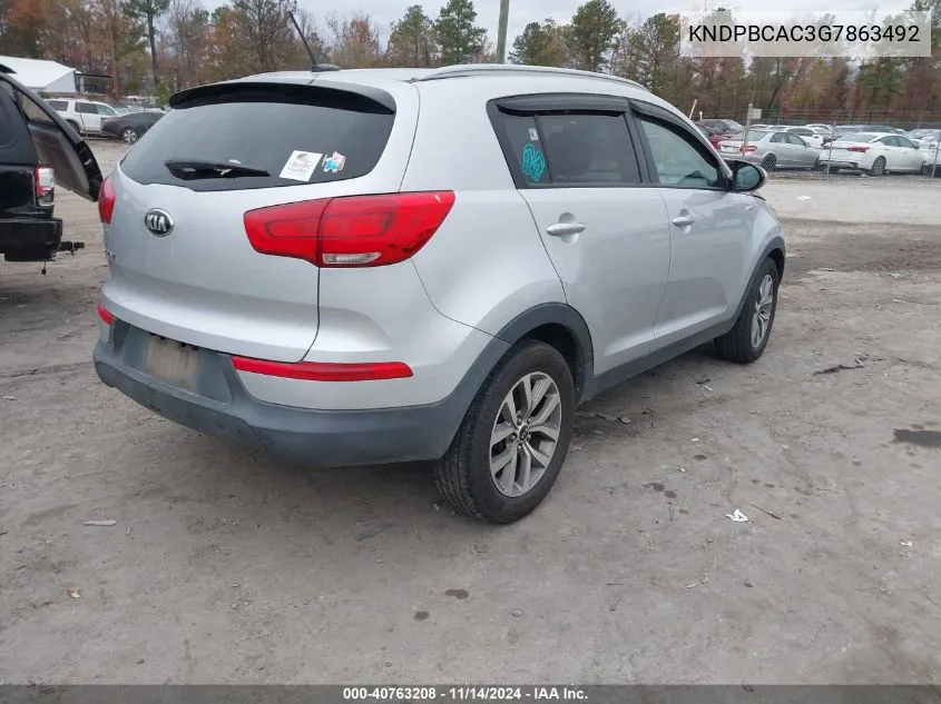 2016 Kia Sportage Lx VIN: KNDPBCAC3G7863492 Lot: 40763208