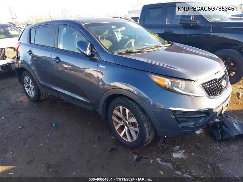 2016 Kia Sportage Lx VIN: KNDPBCAC5G7853451 Lot: 40804901