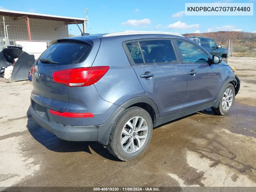 2016 Kia Sportage Lx VIN: KNDPBCAC7G7874480 Lot: 40819230