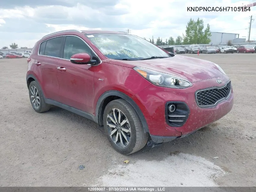 2017 Kia Sportage VIN: KNDPNCAC6H7105154 Lot: 12059007