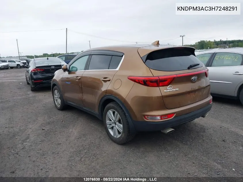 KNDPM3AC3H7248291 2017 Kia Sportage