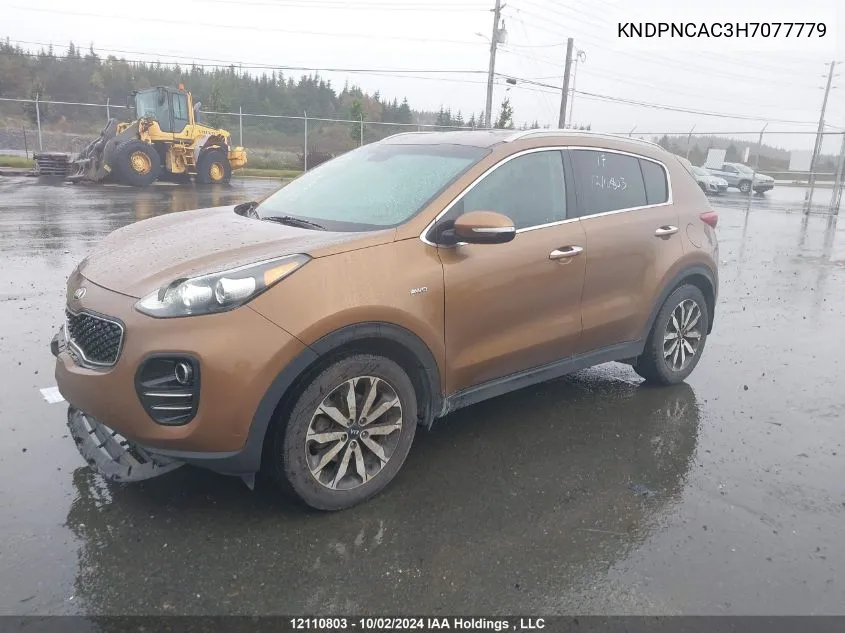 2017 Kia Sportage Ex VIN: KNDPNCAC3H7077779 Lot: 12110803