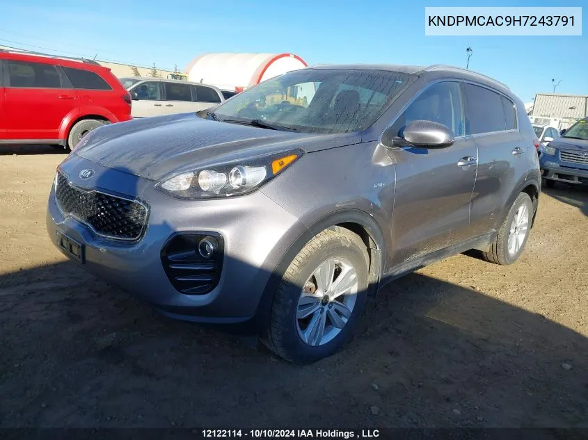 2017 Kia Sportage VIN: KNDPMCAC9H7243791 Lot: 12122114