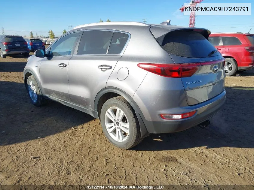 2017 Kia Sportage VIN: KNDPMCAC9H7243791 Lot: 12122114