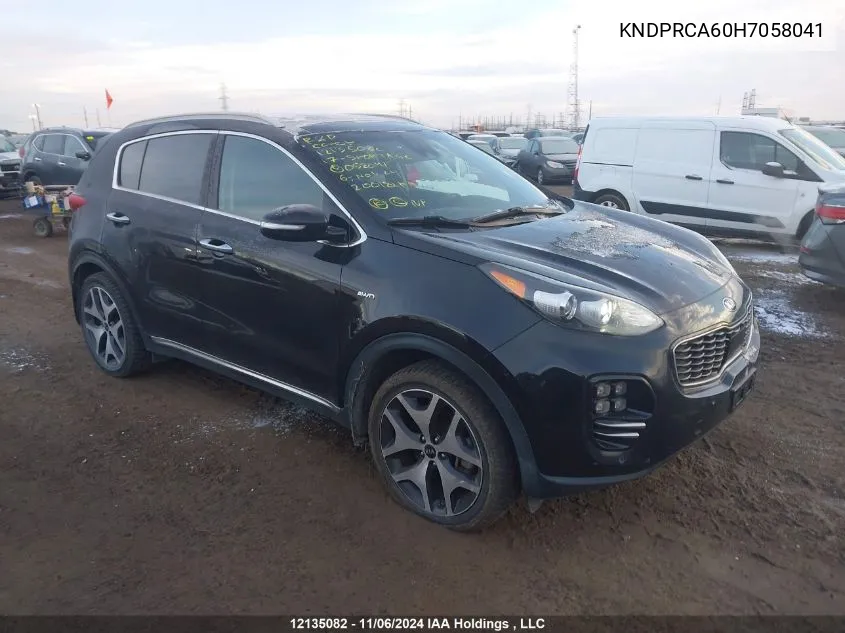 2017 Kia Sportage VIN: KNDPRCA60H7058041 Lot: 12135082