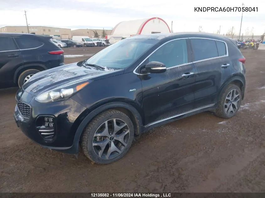 2017 Kia Sportage VIN: KNDPRCA60H7058041 Lot: 12135082