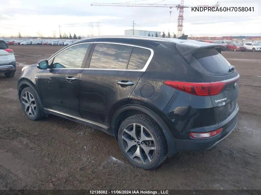 2017 Kia Sportage VIN: KNDPRCA60H7058041 Lot: 12135082