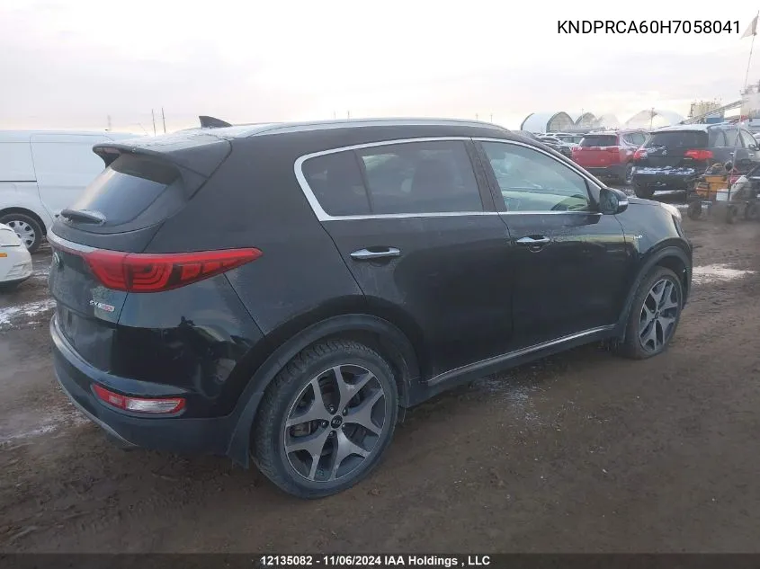 2017 Kia Sportage VIN: KNDPRCA60H7058041 Lot: 12135082