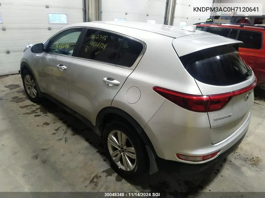 2017 Kia Sportage Lx VIN: KNDPM3AC0H7120641 Lot: 30048348