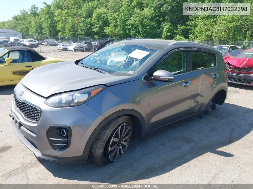 2017 Kia Sportage Ex VIN: KNDPN3AC8H7032398 Lot: 39330999