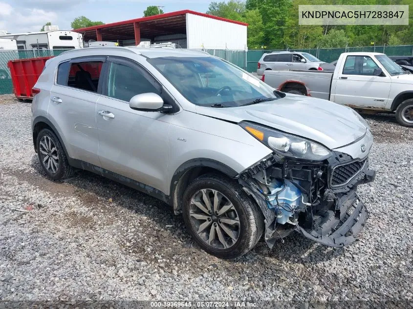 2017 Kia Sportage Ex VIN: KNDPNCAC5H7283847 Lot: 39369645