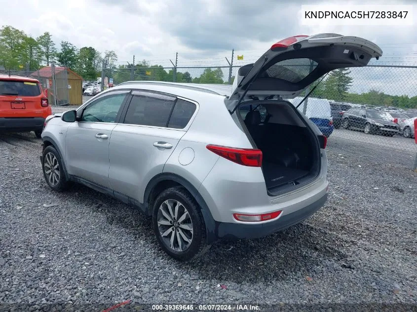 2017 Kia Sportage Ex VIN: KNDPNCAC5H7283847 Lot: 39369645