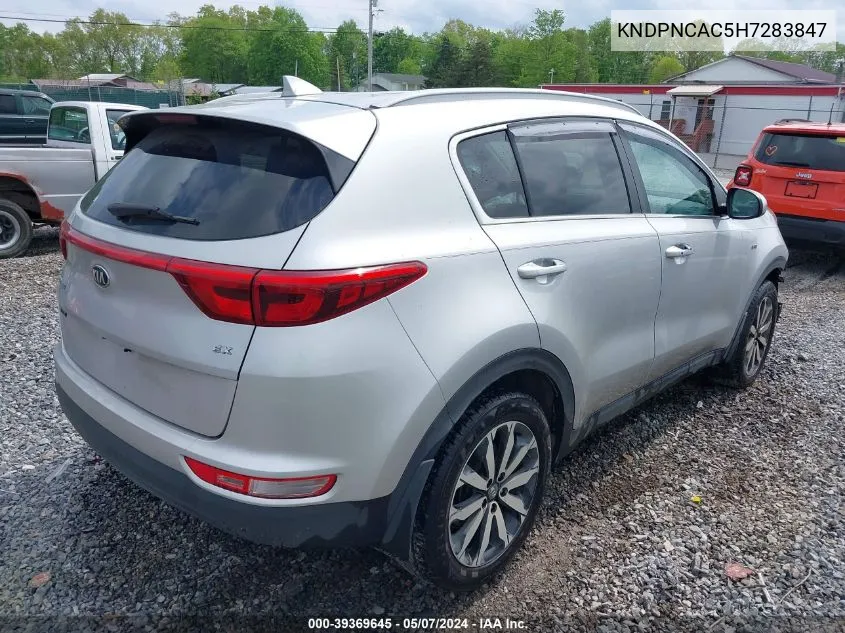 2017 Kia Sportage Ex VIN: KNDPNCAC5H7283847 Lot: 39369645