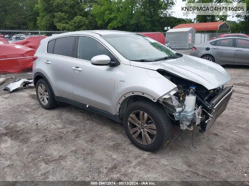 KNDPMCAC4H7116205 2017 Kia Sportage Lx