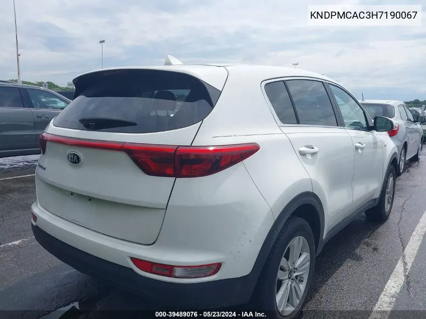 KNDPMCAC3H7190067 2017 Kia Sportage Lx