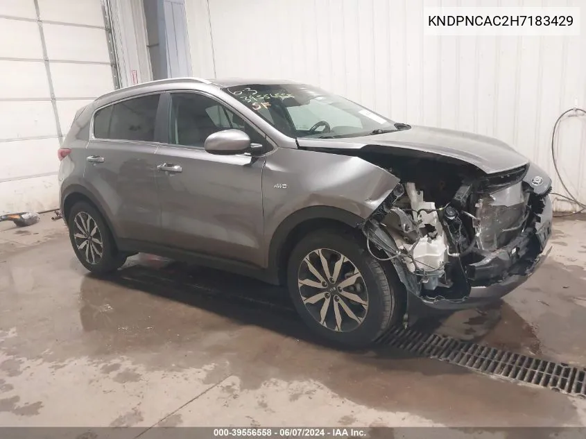 KNDPNCAC2H7183429 2017 Kia Sportage Ex