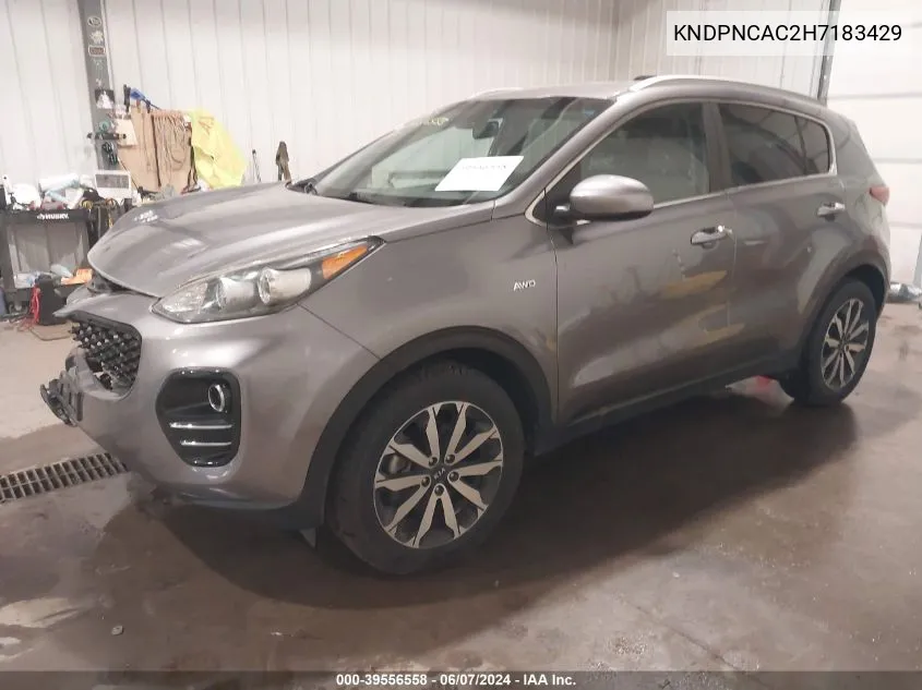 2017 Kia Sportage Ex VIN: KNDPNCAC2H7183429 Lot: 39556558