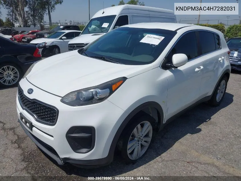 2017 Kia Sportage Lx VIN: KNDPM3AC4H7282031 Lot: 39579990