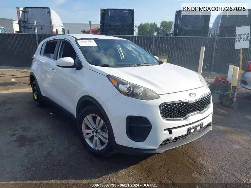 2017 Kia Sportage Lx VIN: KNDPM3AC0H7267025 Lot: 39697793