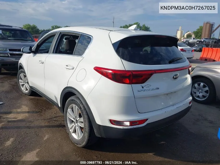 2017 Kia Sportage Lx VIN: KNDPM3AC0H7267025 Lot: 39697793