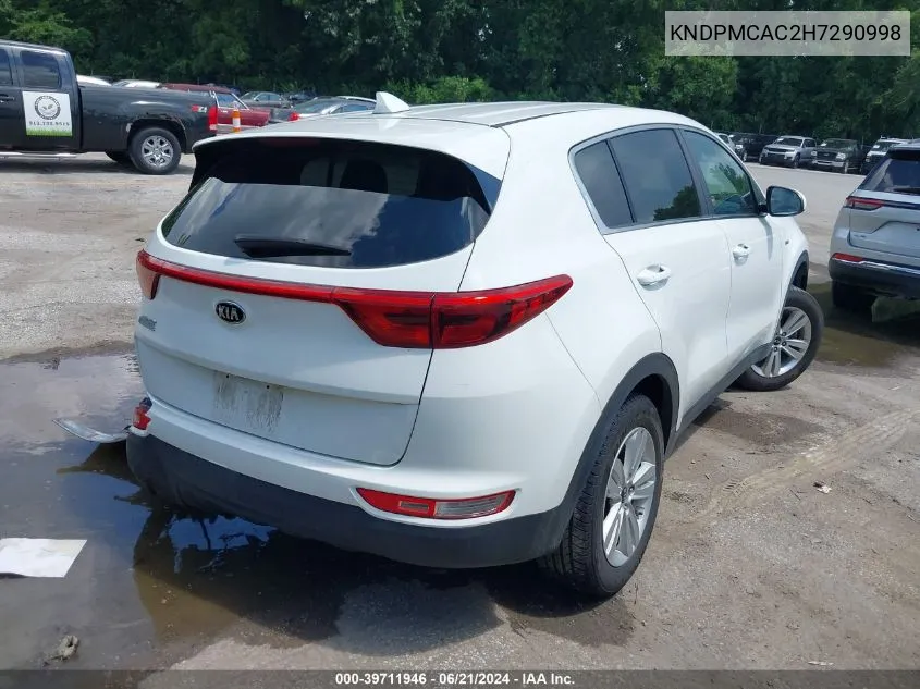 2017 Kia Sportage Lx VIN: KNDPMCAC2H7290998 Lot: 39711946