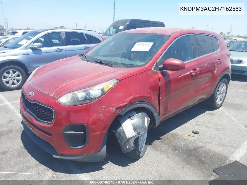 2017 Kia Sportage Lx VIN: KNDPM3AC2H7162583 Lot: 39746976