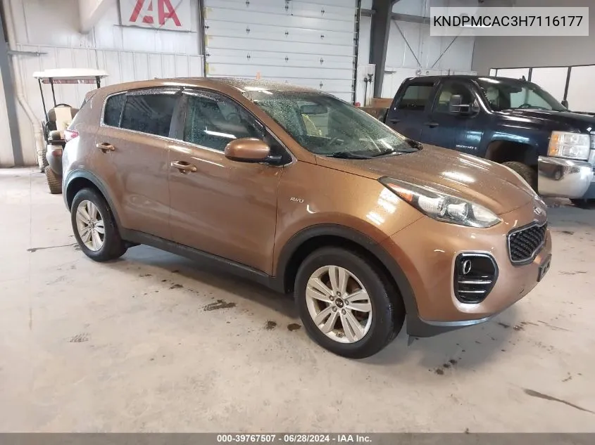 2017 Kia Sportage Lx VIN: KNDPMCAC3H7116177 Lot: 39767507