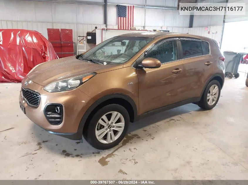 2017 Kia Sportage Lx VIN: KNDPMCAC3H7116177 Lot: 39767507