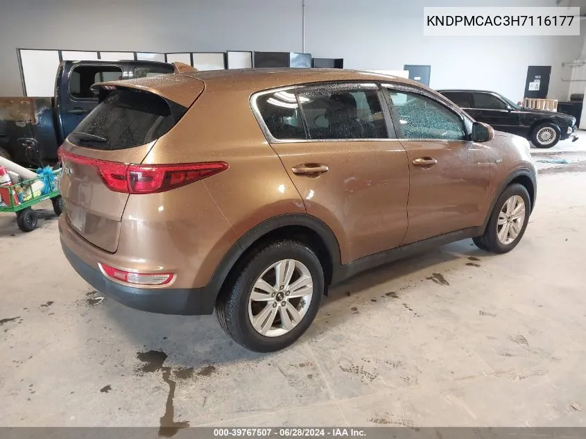 2017 Kia Sportage Lx VIN: KNDPMCAC3H7116177 Lot: 39767507