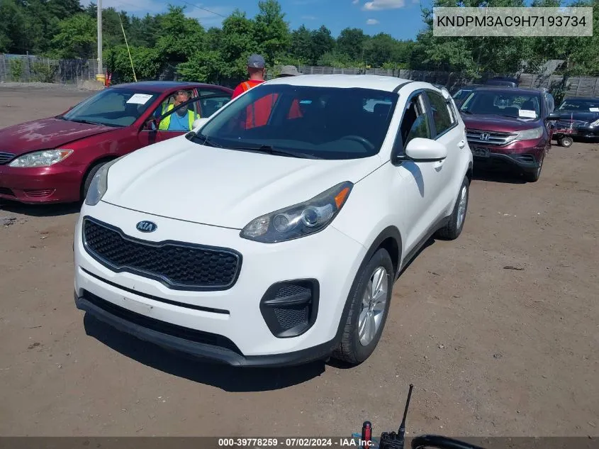 2017 Kia Sportage Lx VIN: KNDPM3AC9H7193734 Lot: 39778259