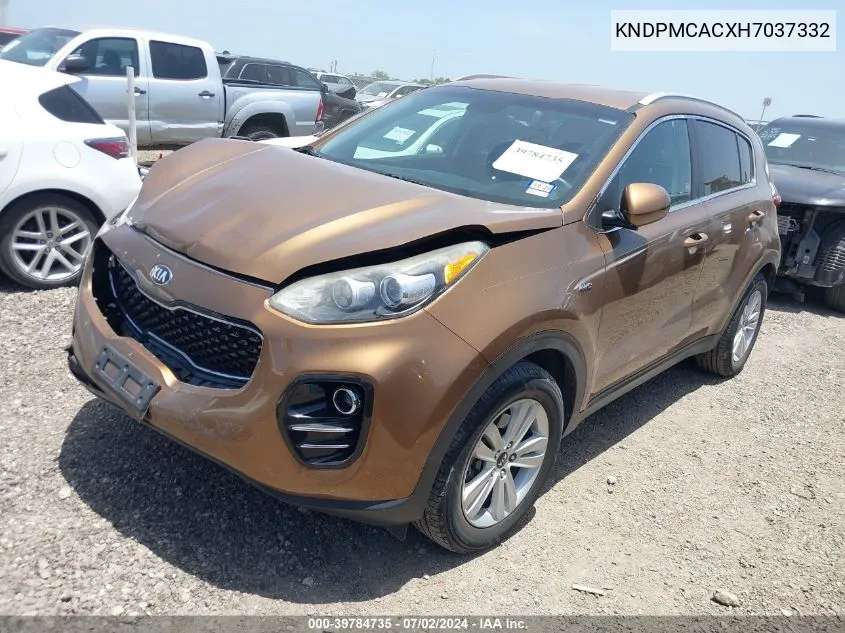 2017 Kia Sportage Lx VIN: KNDPMCACXH7037332 Lot: 39784735