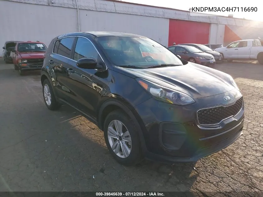 2017 Kia Sportage Lx VIN: KNDPM3AC4H7116690 Lot: 39845639